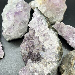Natural Amethyst Crystal Clusters Set of 6 Brand New